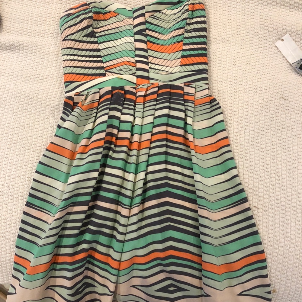 Parker patterned strapless mini dress